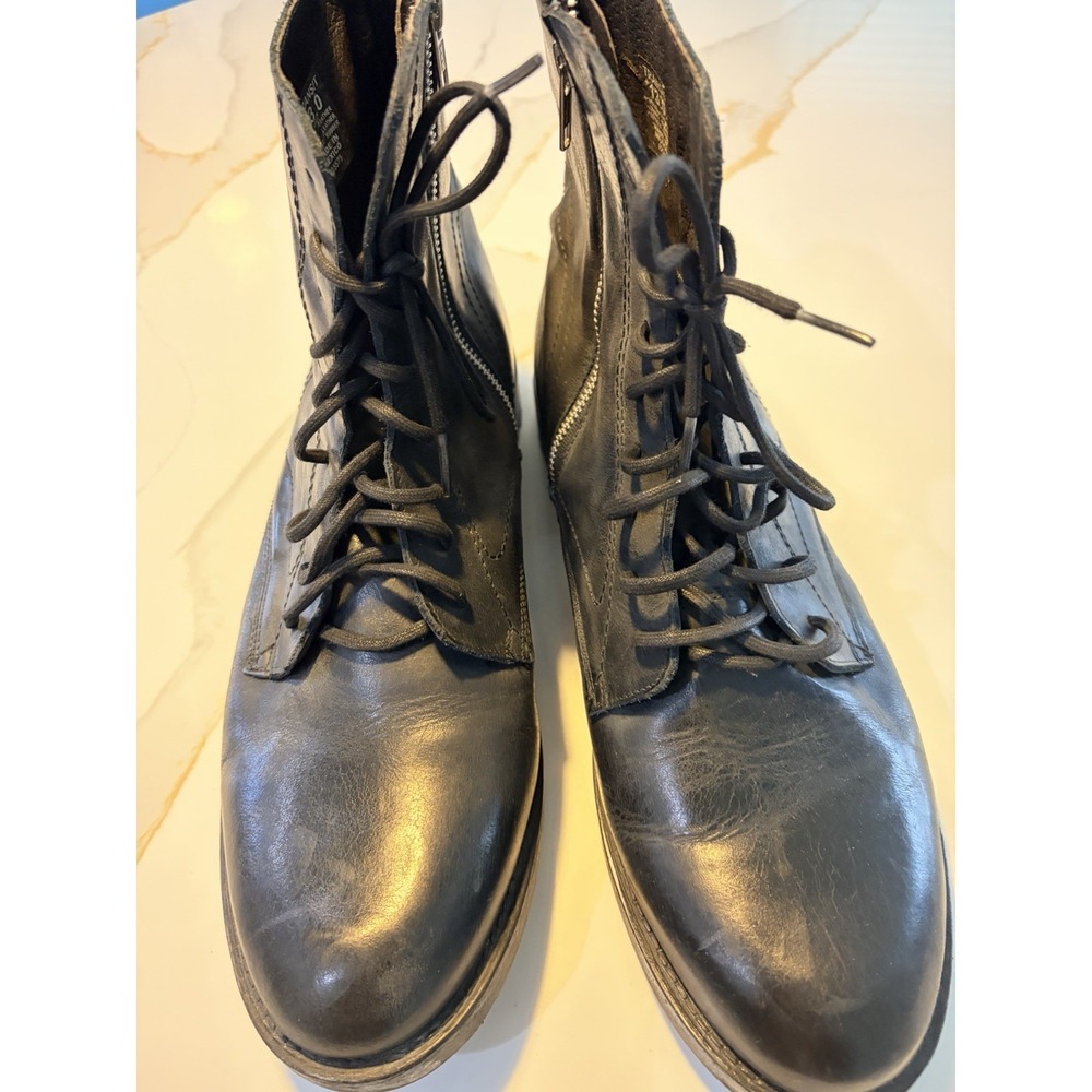 Transit Mens Black Leather Side Zip Combat Boots Size 13 Made in Mexico